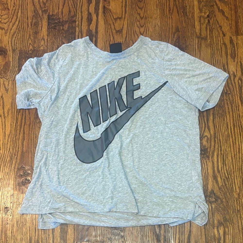 Nike Heather Gray Tee with Black Swoosh
